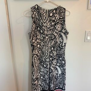 Black and white paisley dress perfect for a wedding or event.